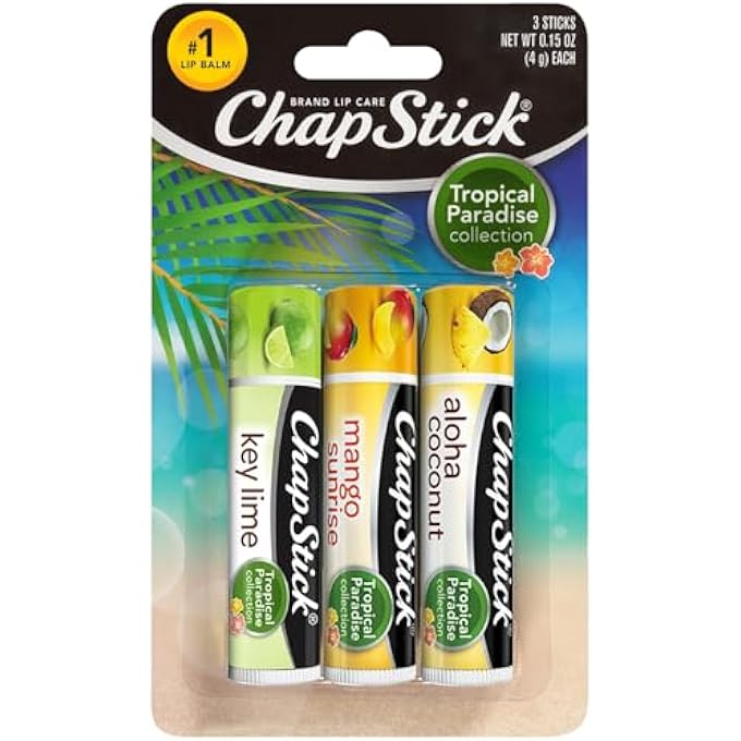 chapstick TROPICAL PARADISE COLLECTION LIP CARE SIZE .15 OUNCE, 3 STICKS - Image 1